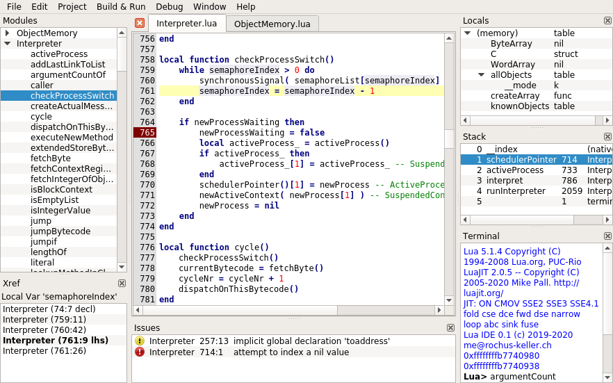 Lua IDE Screenshot