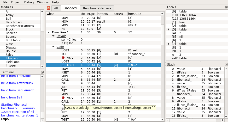 LuaJIT Bytecode Debugger Screenshot